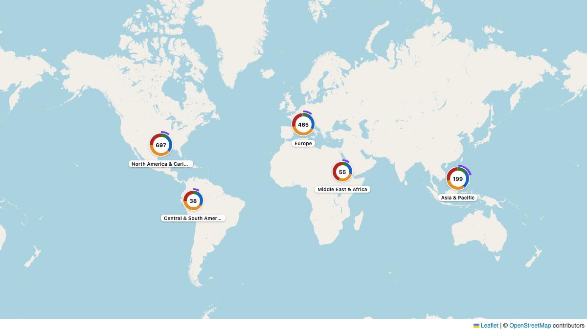 Map of the 1,454 Edit by Chase Travel hotels the Sapphire Reserve credit applies to