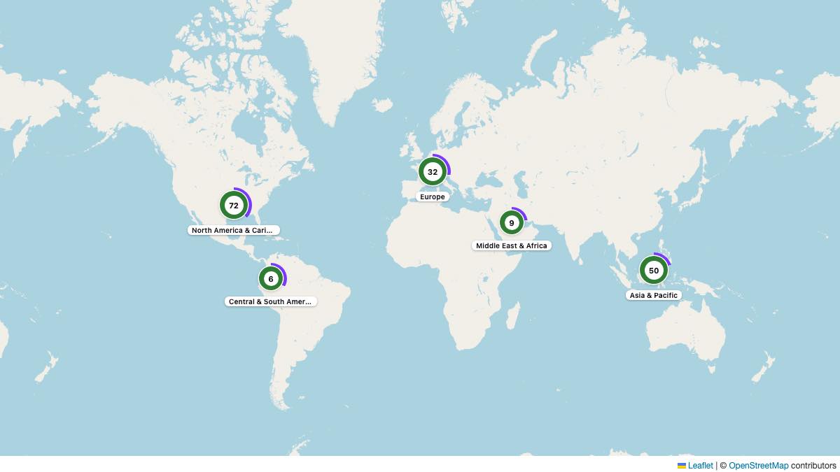Map of the 17 Edit by Chase Travel hotels where the Sapphire Reserve credit covers the whole sampled stay