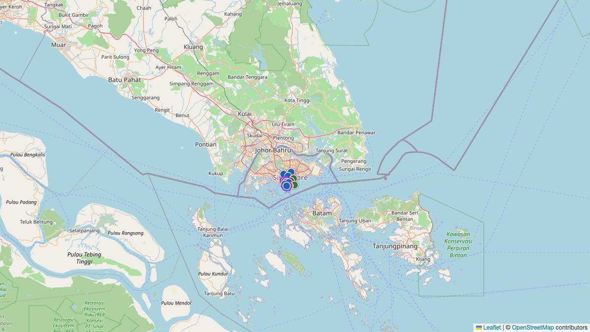Map of the 14 Edit by Chase Travel hotels in Singapore, each pin colored by nightly price tier